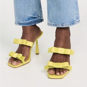 Gia Borghini // Galantine Lime Yellow Bow Heels